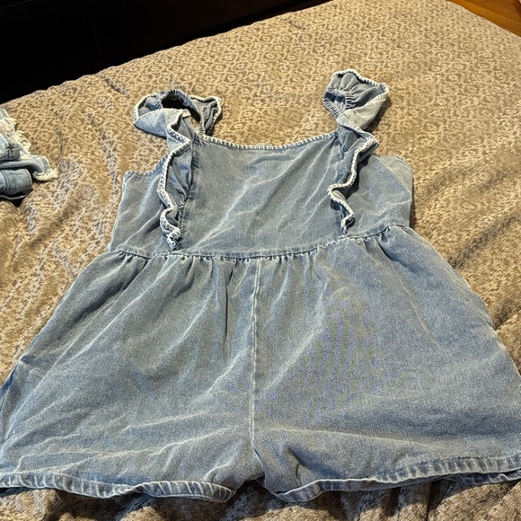 Gilli Light Blue Women’s Ruffle Romper - Picture 1 of 5